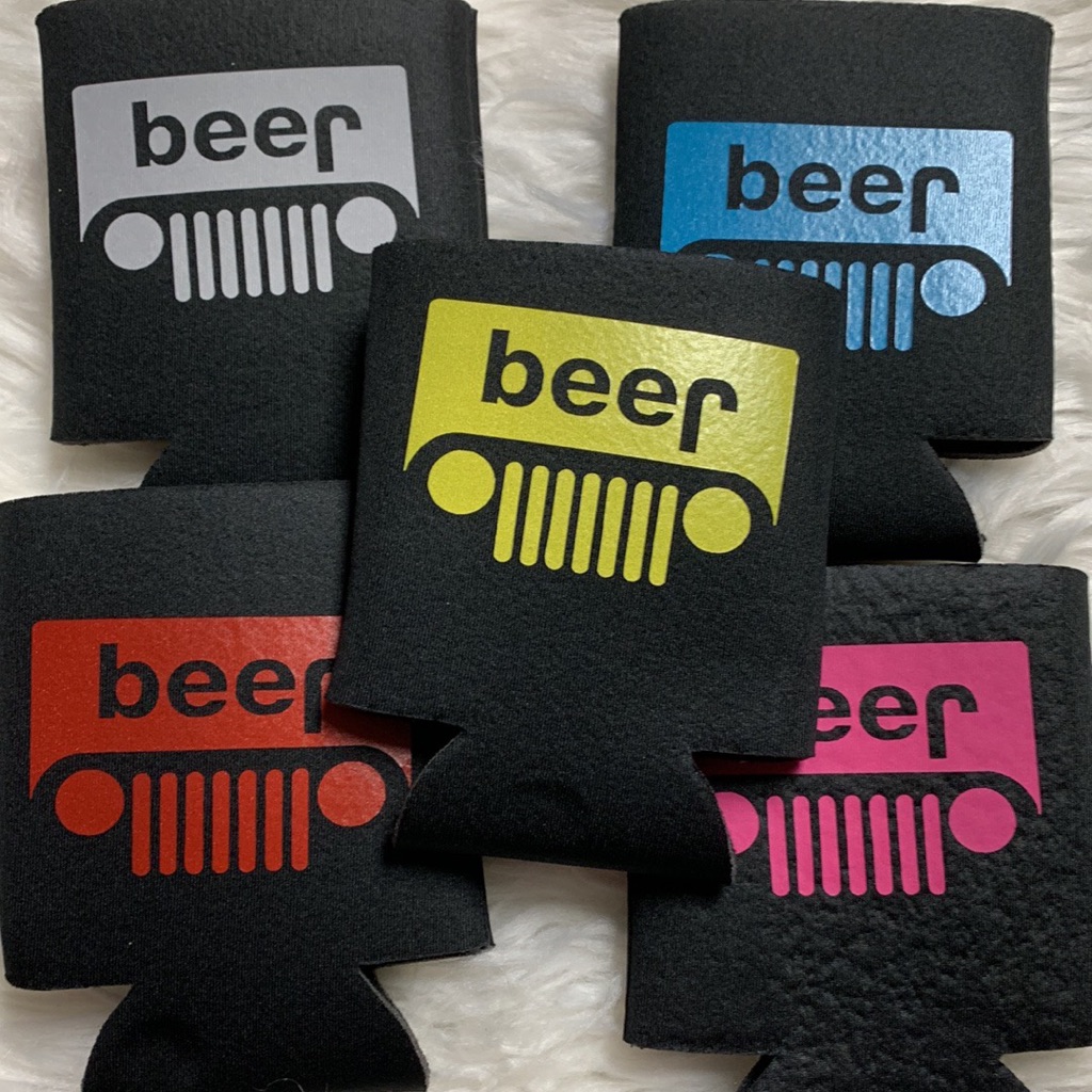 Set Of 5  Brand New Jeep Beer Cooizes